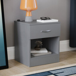 Lassic Vida Designs Riano Grey Trio Bedroom Furniture Set  - Bedside Table, Drawer Chest, Wardrobe - thumbnail 4