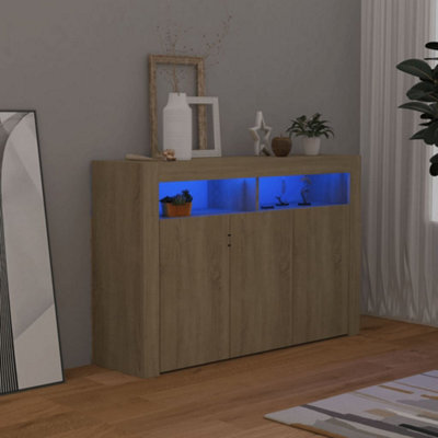 Berkfield Sideboard With Led Lights Sonoma Oak 115.5X30X75 Cm - image 1