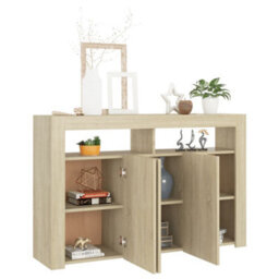 Berkfield Sideboard With Led Lights Sonoma Oak 115.5X30X75 Cm - thumbnail 4