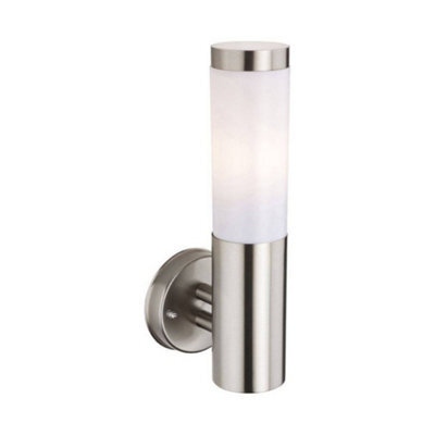 Luminosa Lighting Luminosa Plaza 1 Light Wall Light Stainless Steel Ip44, E27
