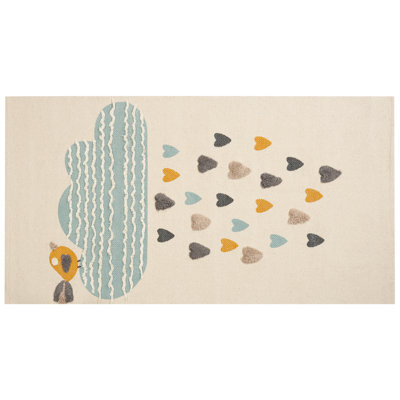Beliani Kids Rug Blang Beige 80 X 150 Cm Cotton - image 1