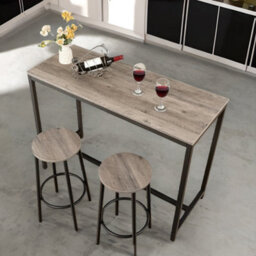 Rafaelo Mobilia Set Of 2 Industrial Bar Stools Greige - thumbnail 6