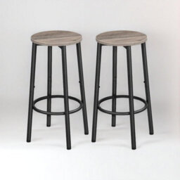 Rafaelo Mobilia Set Of 2 Industrial Bar Stools Greige - thumbnail 8