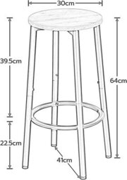 Rafaelo Mobilia Set Of 2 Industrial Bar Stools Greige - thumbnail 9