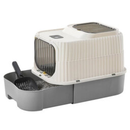 Living And Home Grey Double-Door Detachable Cat Litter Box With Uv Sterilisation, Pull-Out Tray And Scoop, 37Cm W X 49Cm D X 37Cm H - thumbnail 3