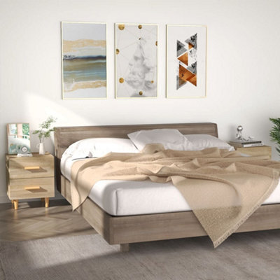 Berkfield Bed Cabinets 2 Pcs Sonoma Oak 40X35X47.5 Cm - image 1