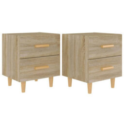 Berkfield Bed Cabinets 2 Pcs Sonoma Oak 40X35X47.5 Cm - thumbnail 2