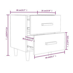 Berkfield Bed Cabinets 2 Pcs Sonoma Oak 40X35X47.5 Cm - thumbnail 7