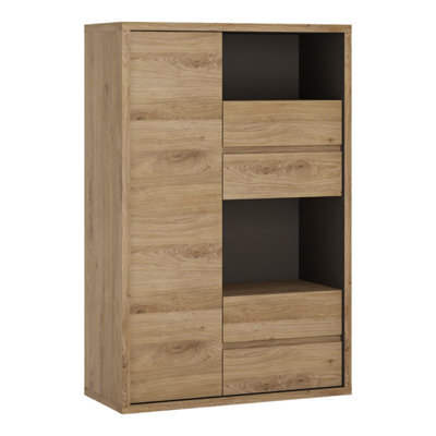 Furniture To Go Shetland 1 Door 4 Drawer Display Cabinet - image 1