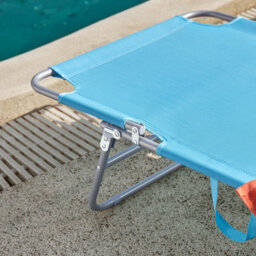 Sobuy Ogs48-Bx2, Set Of 2 Outdoor Garden Beach Folding Chair Sun Lounger With Adjustable Sun Shade And Backrest,blue - thumbnail 5