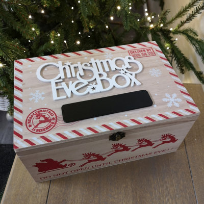 Samuel Alexander 30Cm Wooden Christmas Eve Gift Box With Personalisable Name Plate - image 1