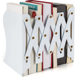 White Bookends Metal Iron Adjustable Books Holder Stand Desk Heavy Duty Non Skid