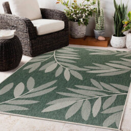 The Rugs Duo Weave Collection Outdoor Rugs In Trailing Leaves Design - thumbnail 5