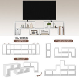 Wyld Haus Tota 134-180Cm White Wood-Effect 3-Block Modular Tv Stand, Supports Up To 75-Inch Tvs - thumbnail 3