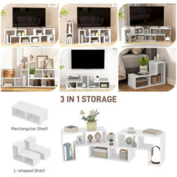Wyld Haus Tota 134-180Cm White Wood-Effect 3-Block Modular Tv Stand, Supports Up To 75-Inch Tvs - thumbnail 4