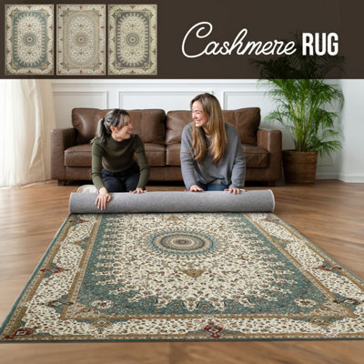 Ameha Cashmere Rugs Non Slip Large Area 160X230 Cm Living Room Rug Modern Bedroom Floor Willow Teal Carpets - image 1