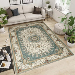 Ameha Cashmere Rugs Non Slip Large Area 160X230 Cm Living Room Rug Modern Bedroom Floor Willow Teal Carpets - thumbnail 3
