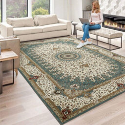 Ameha Cashmere Rugs Non Slip Large Area 160X230 Cm Living Room Rug Modern Bedroom Floor Willow Teal Carpets - thumbnail 7