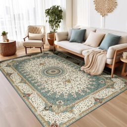 Ameha Cashmere Rugs Non Slip Large Area 160X230 Cm Living Room Rug Modern Bedroom Floor Willow Teal Carpets - thumbnail 5