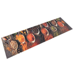 Berkfield Kitchen Rug Washable Spoon & Spices 45X150 Cm Velvet - thumbnail 1