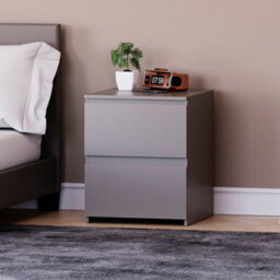 Lassic Vida Designs Denver 2 Drawer Large Bedside Chest, Grey