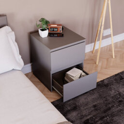 Lassic Vida Designs Denver 2 Drawer Large Bedside Chest, Grey - thumbnail 6