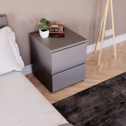 Lassic Vida Designs Denver 2 Drawer Large Bedside Chest, Grey - thumbnail 5