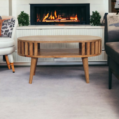 Matteo Ariella Solid Mango Wood Coffee Table With Lower Shelf - Natural - image 1