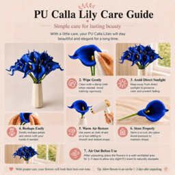 Amorly 12Pcs Blue Artificial Flowers Pu Realistic Bouquet For Elegant Home Decor Centerpiece Wedding Bridal Bouquet Table Decoration - thumbnail 5