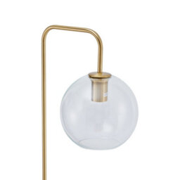 Living And Home Gold Brass Electroplated Base Floor Lamp Floor Light With Glass Lampshade 157.5Cm - thumbnail 3