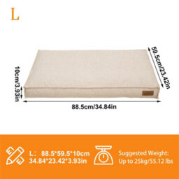 Bingopaw Orthopedic Dog Bed For Crate, 88X59X10Cm  Dog Crate Bed For Aggresive Chewers, Khaki - thumbnail 2