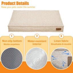 Bingopaw Orthopedic Dog Bed For Crate, 88X59X10Cm  Dog Crate Bed For Aggresive Chewers, Khaki - thumbnail 3