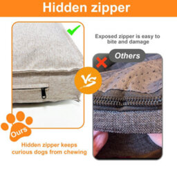 Bingopaw Orthopedic Dog Bed For Crate, 88X59X10Cm  Dog Crate Bed For Aggresive Chewers, Khaki - thumbnail 7