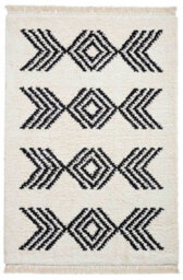 Ivory/black Geometric Rug For Living Room Dinning Room Utility Room-120Cm X 170Cm (3Ft. 11In. X 5Ft. 6In.) - thumbnail 6