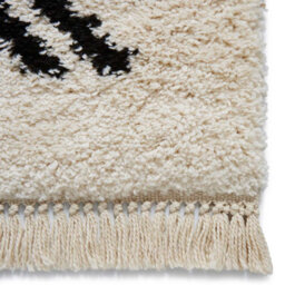 Ivory/black Geometric Rug For Living Room Dinning Room Utility Room-120Cm X 170Cm (3Ft. 11In. X 5Ft. 6In.) - thumbnail 4