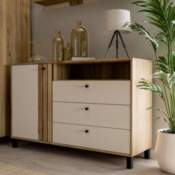 Furniture To Go Grafton 1 Door 3 Drawer Chest In Cream And Oak - thumbnail 7