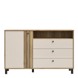 Furniture To Go Grafton 1 Door 3 Drawer Chest In Cream And Oak - thumbnail 2