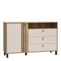 Furniture To Go Grafton 1 Door 3 Drawer Chest In Cream And Oak - thumbnail 1