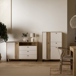 Furniture To Go Grafton 1 Door 3 Drawer Chest In Cream And Oak - thumbnail 5