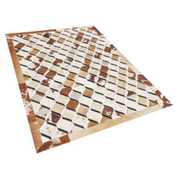 Beliani Rug Serinova Brown 140 X 200 Cm Leather - thumbnail 4