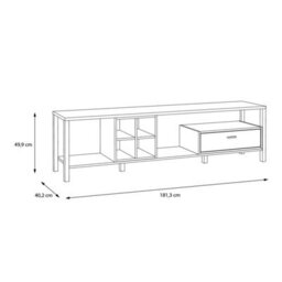 Furniture To Go High Rock Wide Tv Unit In Matt Black/riviera Oak - thumbnail 8