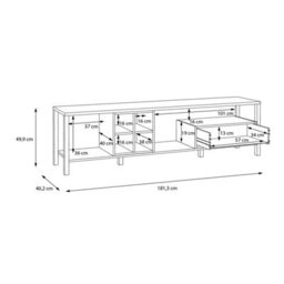 Furniture To Go High Rock Wide Tv Unit In Matt Black/riviera Oak - thumbnail 9