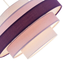 Happy Homewares Five Tier Pendant Shade With Various Purple And Lilac Cotton Rings - thumbnail 3