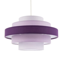 Happy Homewares Five Tier Pendant Shade With Various Purple And Lilac Cotton Rings