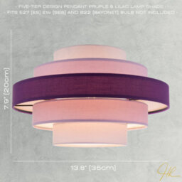 Happy Homewares Five Tier Pendant Shade With Various Purple And Lilac Cotton Rings - thumbnail 7