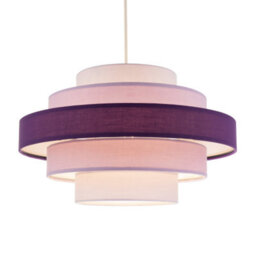 Happy Homewares Five Tier Pendant Shade With Various Purple And Lilac Cotton Rings - thumbnail 2