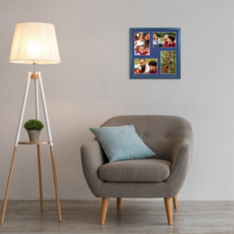 AK Frames 12X12 Navy Blue Sleek Multi Photo Frame With Blue Mount - Holds 4 Apertures (4X) 6X4 Photos - thumbnail 3