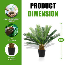 Crystals 60Cm Artificial Palm Tree Realistic Cycas Plant With Lifelike Leaves - thumbnail 2