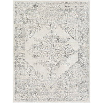 Livabliss Roma-Vintage Off-White Grey Charcoal Traditional Boho Living Dining Bedroom Rug 160 X 215 Cm Easy Care, Non Shedding - image 1