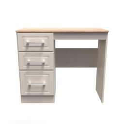 Sevilla Ready Assembled Matt Beige Light Oak Effect 3 Drawer Non-Extendable Medium Dressing Table (H)795mm (W)930mm (D)415mm - thumbnail 2